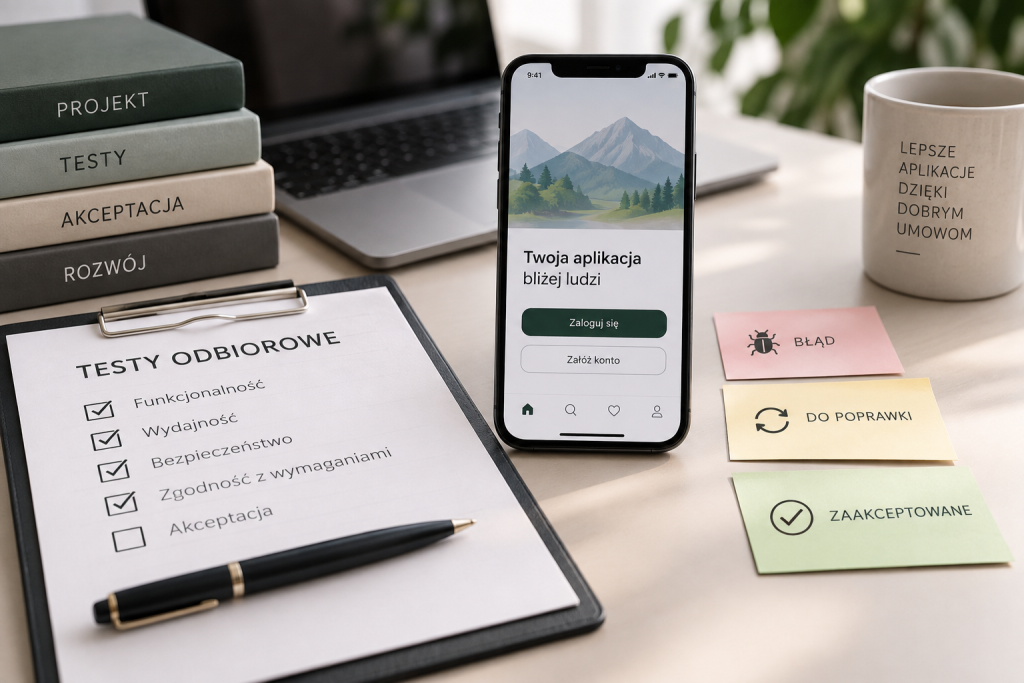 Odbiór aplikacji mobilnej – testy i błędy w umowie